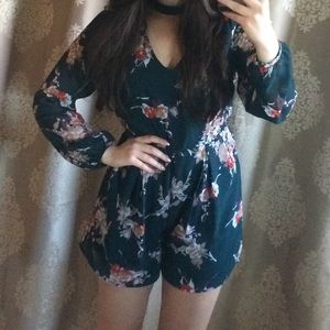 Floral Long Sleeve Romper